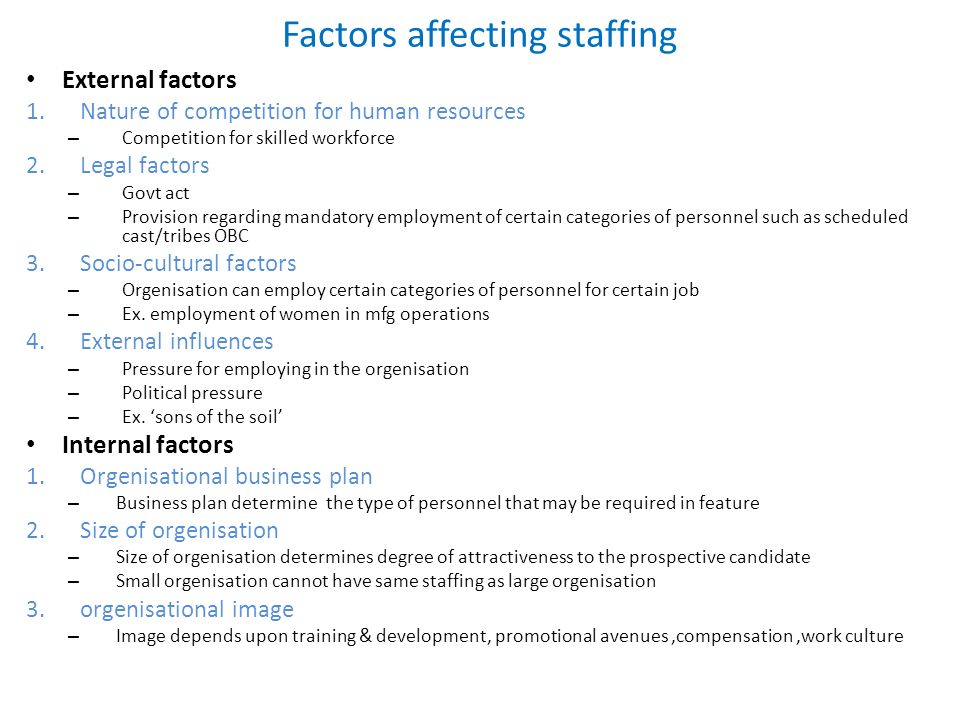 Factors affecting operations management